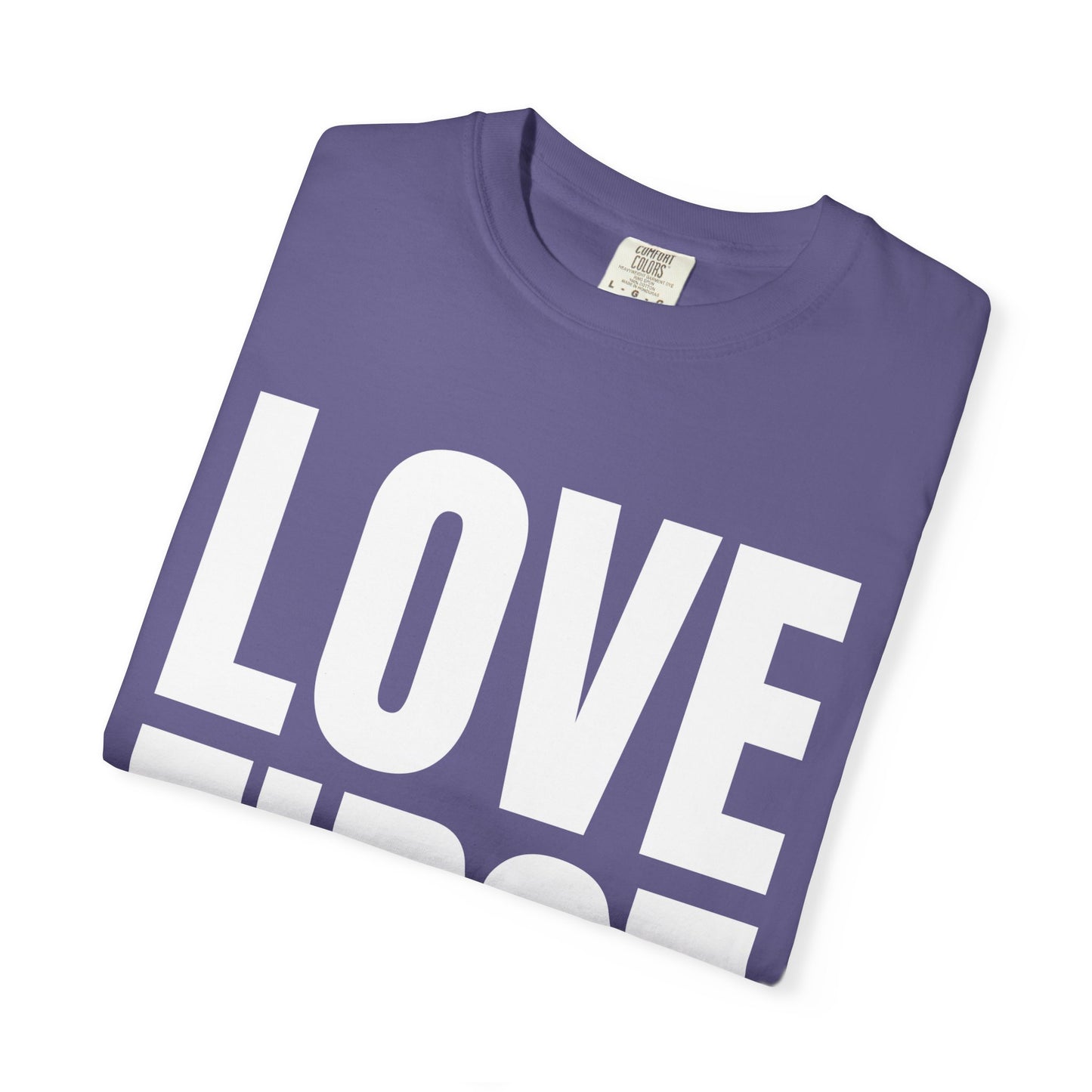 LOVE FIRST (block) - Vintage Garment-Dyed Unisex T-Shirt w/ mulitple color options