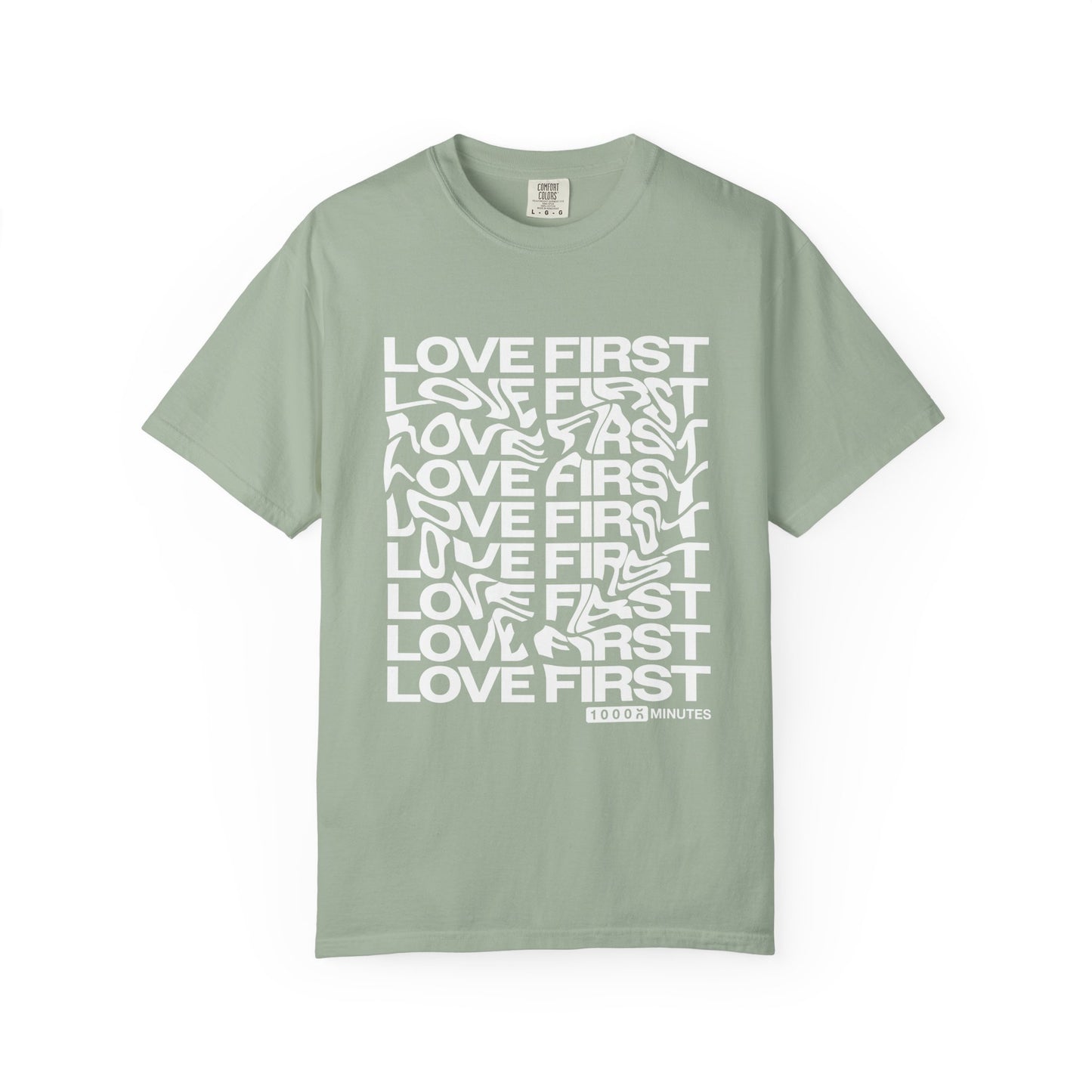 LOVE FIRST - Garment-Dyed Unisex T-Shirt, Vintage Style Tee, Casual Wear, Gift for Him/Her, Customizable Shirt