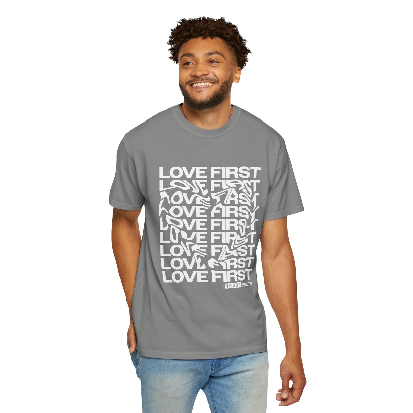 LOVE FIRST - Vintage Garment-Dyed Unisex T-Shirt w/ mulitple color options