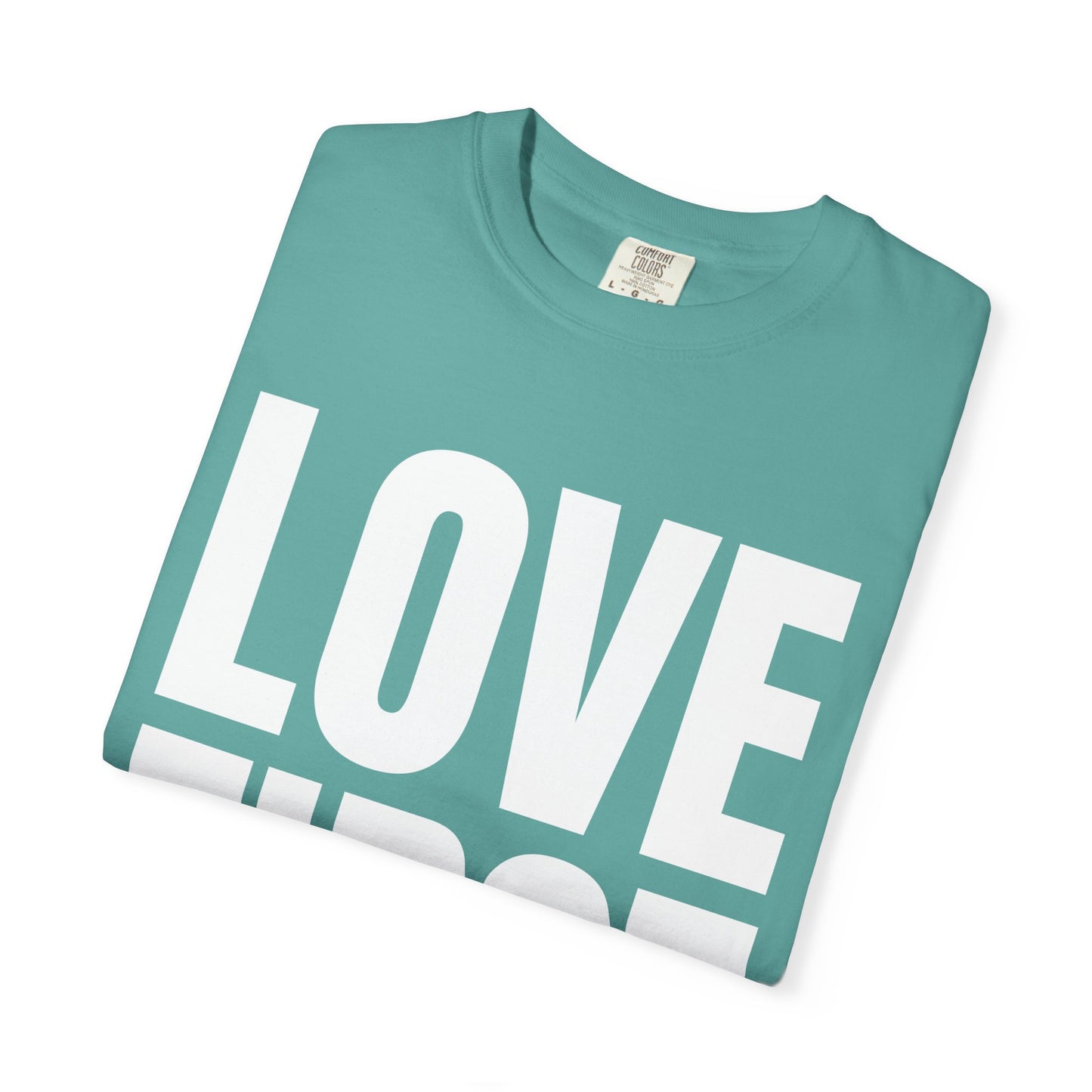 LOVE FIRST (block) - Vintage Garment-Dyed Unisex T-Shirt w/ mulitple color options